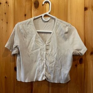 Small cropped white button down shirt
